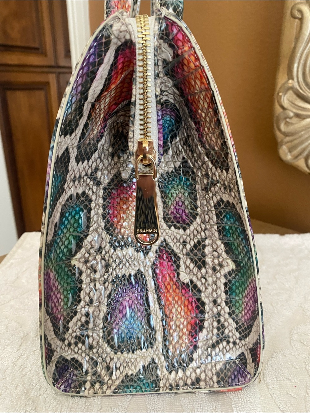 Brahmin Charming Python small Caroline with matching Addy wallet. - Picture 4 of 9